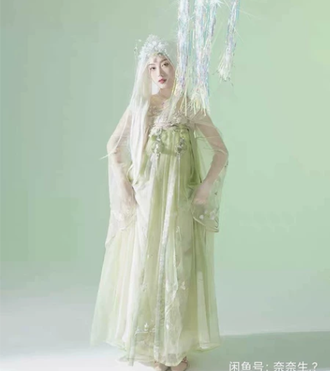 七月夕 白芙 绣花南北朝大袖襦一片式齐胸裙...