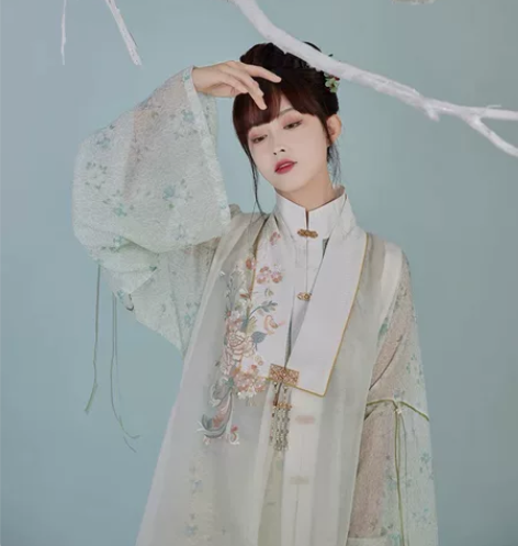 七月夕汉服明制  马面裙  有飘带和背后挂...