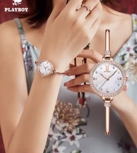 正品花花公子品牌手表女新款小众轻奢防水十大...