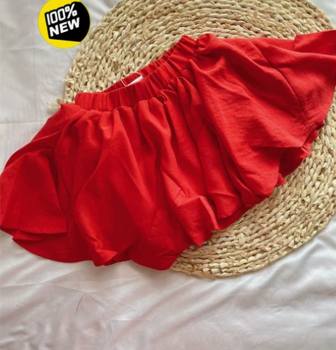 韩国家 ，红色半裙  花苞裙100码，全新...