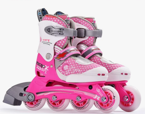 米高溜冰鞋儿童全套装 轮滑鞋可调直排轮旱冰...