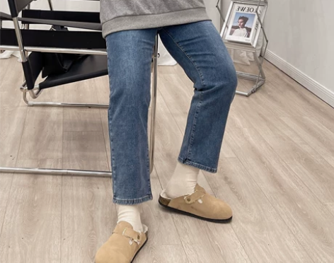 高腰直筒牛仔裤女九分裤弹力显瘦烟管裤春夏新...