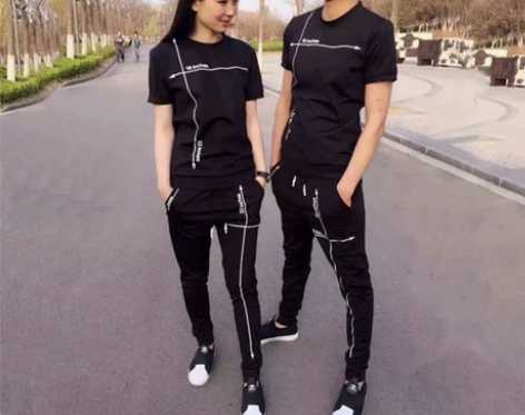 休闲运动套装男薄款潮流韩版夏季情侣套装两件...