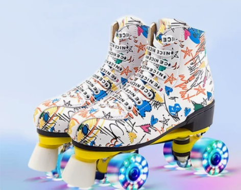 成人双排溜冰鞋 男女 旱冰鞋双排轮儿童轮滑...