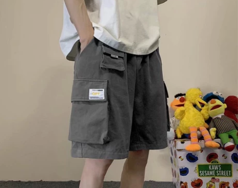 工装短裤男夏季外穿潮牌百搭五分裤ins港风...