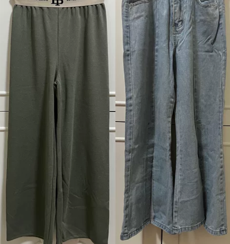 阔腿裤合集 弹力休闲裤牛仔裤喇叭裤 85斤...