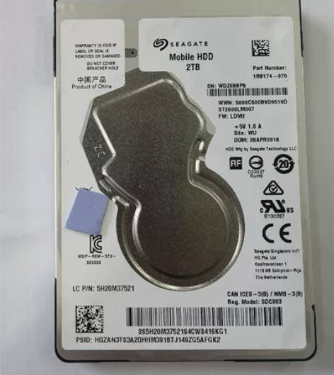出联想拯救者y7000拆出的希捷笔记本硬盘...