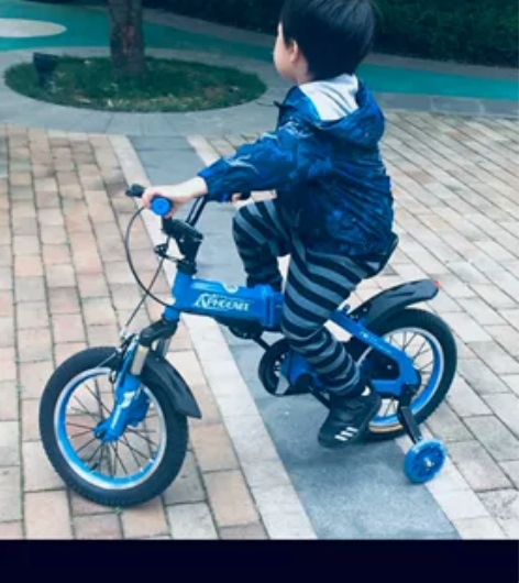 闲置凤凰儿童自行车14寸(含辅助轮、小筐等...