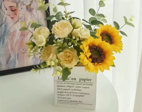 向日葵假花仿真花摆设插花客厅餐桌花艺套餐装...