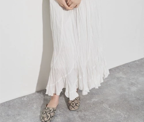 日系贵牌A扭褶纯棉布大摆裙 褶皱很好看 日...