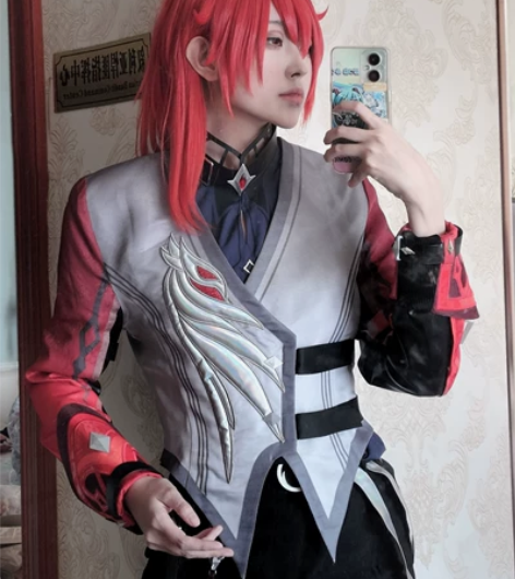 次元依现货原神cos服迪卢克殷红终夜皮肤c...