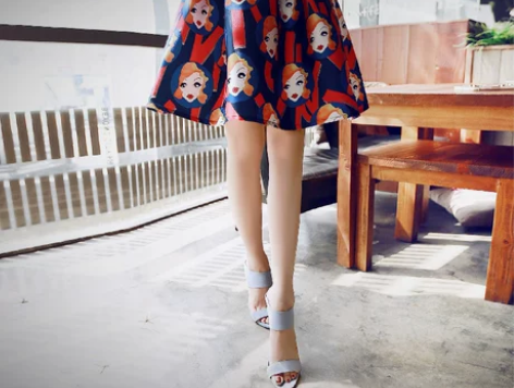 复古印花伞裙秋季半身裙女中裙蓬蓬裙2015...