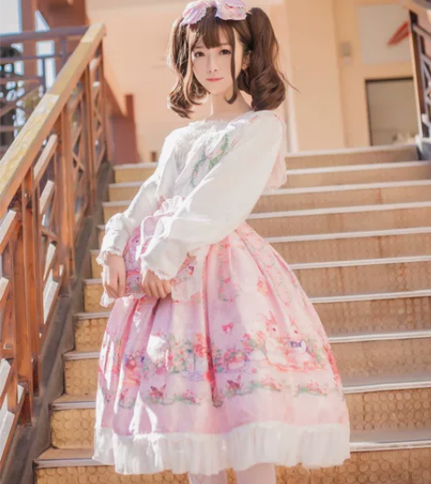 简知原创，冬日野餐兔s码 兔子柄lo，很适...