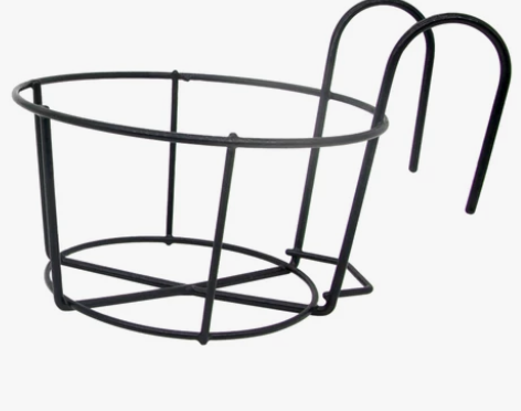 阳台栏杆挂架圆形花盆专用铁架防盗网壁挂盆挂...