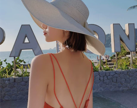 草编草帽女沙滩海边出游遮阳帽度假防晒大檐帽...