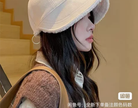 鸭舌帽子女款秋冬季防寒保暖加绒骑车百搭素颜...