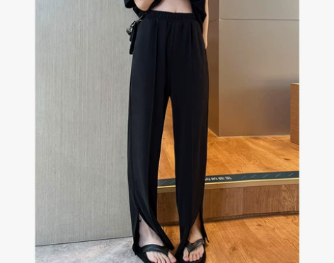 铜氨丝阔腿裤女夏薄款宽松显瘦冰丝抖抖裤高腰...