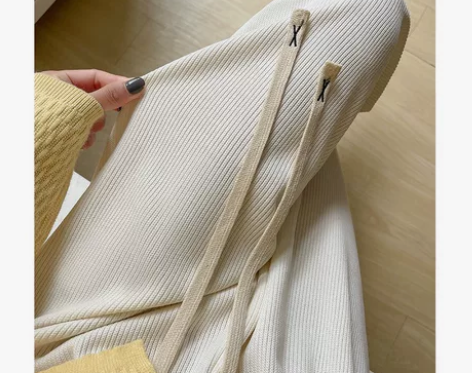 全新！五色秋冬加绒针织阔腿裤 贼舒服显瘦直...