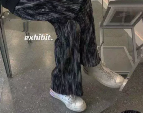 扎染高腰裤子女显瘦百搭休闲裤直筒宽松阔腿裤...