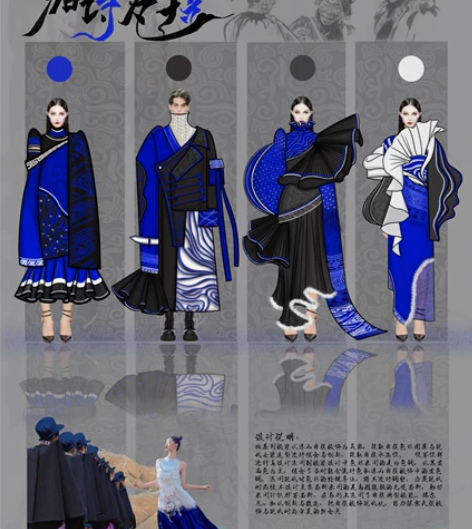 服装效果图、服装款式图、服装灵感板、服装设...