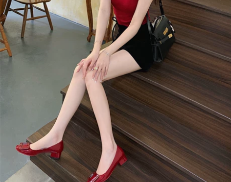 【benefanfan】挚爱小红鞋 方扣中...