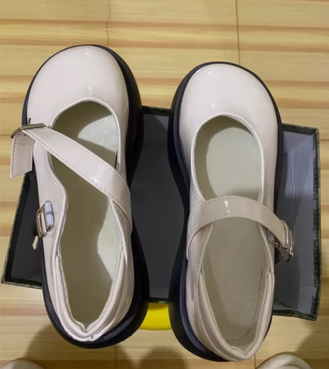 新款英伦风小皮鞋女法式少女猪腰子鞋厚底甜酷...