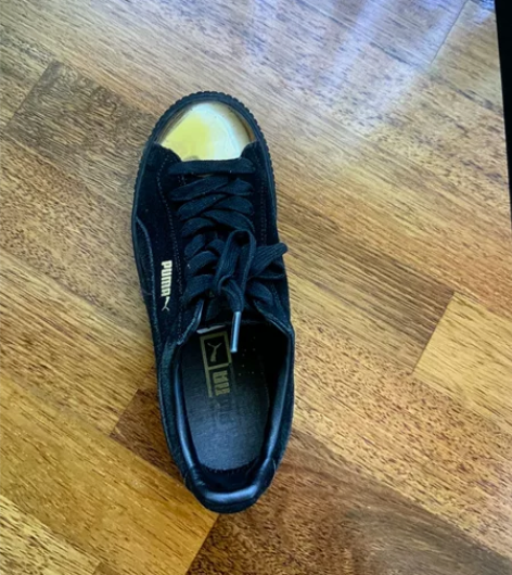 puma彪马蕾哈娜松糕鞋 黑金 37.5码...