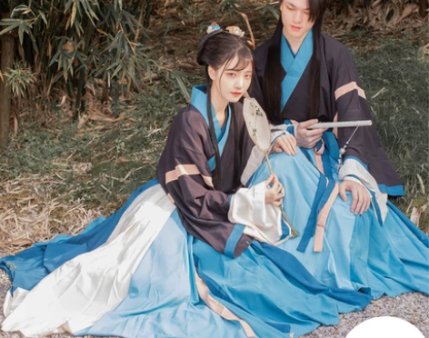 五五年原创汉服【墨羽】晋制三件套6米裙摆 ...