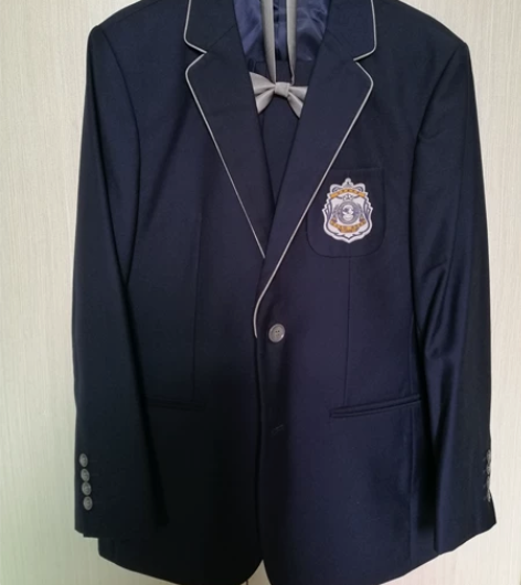 启迪中学男生西装校服，外套长裤领结一套，1...