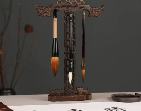 毛笔架 毛笔笔搁实木展示架子红木笔挂搁套装...