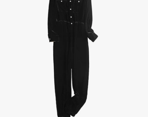 真丝丝绒连体裤女秋季2021年新款法式复古...