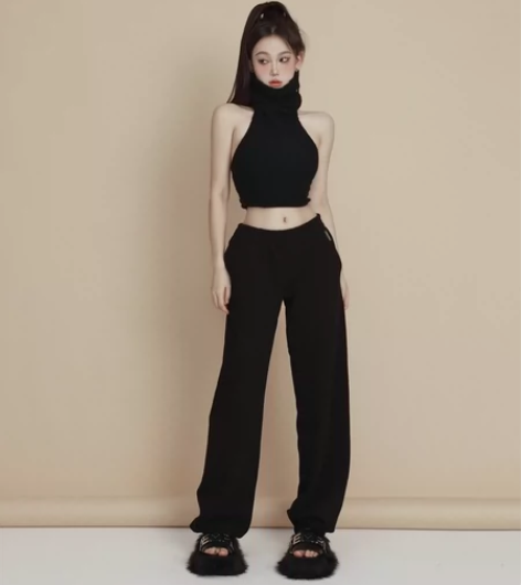 PEMPL 休闲裤女秋季新款低腰宽松卫裤百...