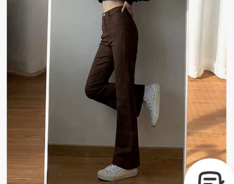 大码微喇叭牛仔裤复古高腰显瘦微胖mm梨型身...