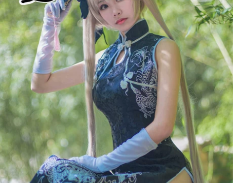 现货缘之空旗袍COS，只有衣服和假毛哦~鞋...