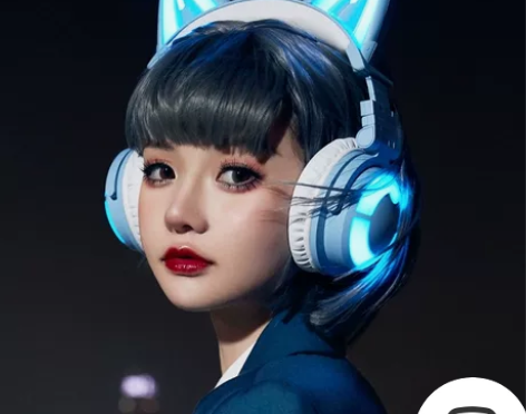 妖舞耳机3G蓝色的，别人送的往脑壳上套了一...