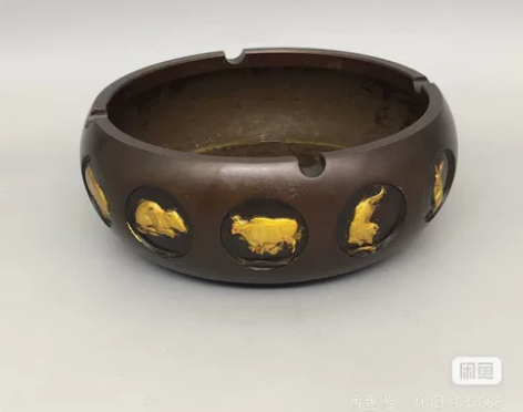 古玩铜器收藏，十二生肖烟灰缸，工艺精湛 ，...