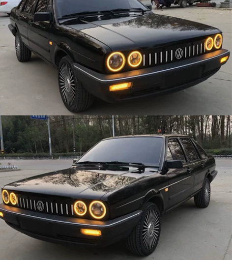 普桑改装牧马人同款大灯中网 一套 大灯和中...