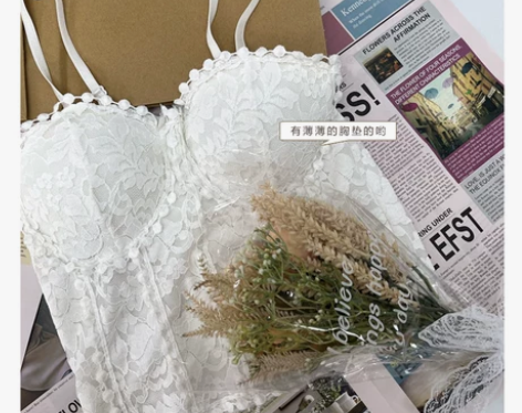 KK小熊蕾丝小吊带背心女2022年新款外穿...