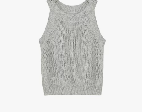 Creamsu叙白 定制杂色针织挂脖背心女...