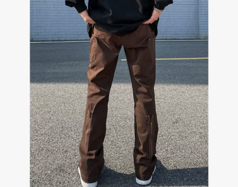 裤子复古 欧美高街kenijima同款vi...