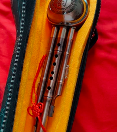 葫芦丝，小学社团用了半年，镀铜拉丝，音不准...