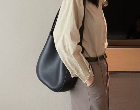 水桶包2022新款时尚牛皮女包复古手提单肩...