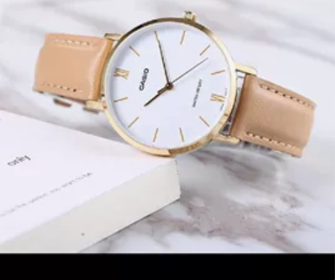 【卡西欧】女士手表  棕色 时尚非凡系列金...