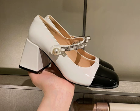 网红鞋子女2022年新款复古玛丽珍鞋时尚百...