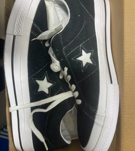 匡威Converse翻毛皮休闲板鞋黑色 全...