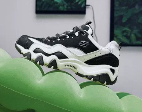 斯凯奇女鞋经典二代熊猫鞋官方旗舰店厚底复古...