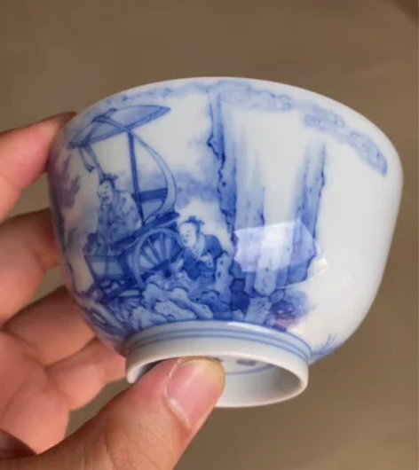 天心雅器重工青花人物故事子津问路，全品，人...