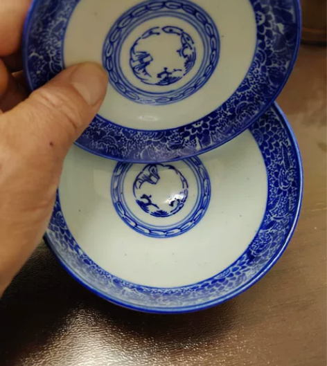 老青花盖碗,够老,年代感十足,一起拍可小刀...