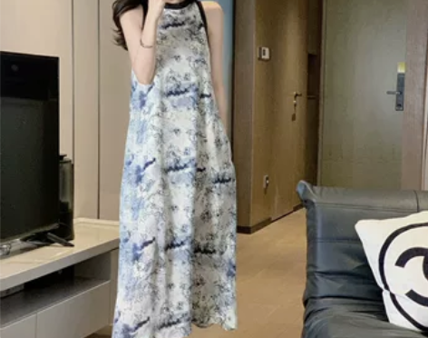 法式复古露肩连衣裙女2022夏季新款高级感...