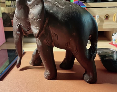 木艺木雕 实木象 高15cm 长16cm ...